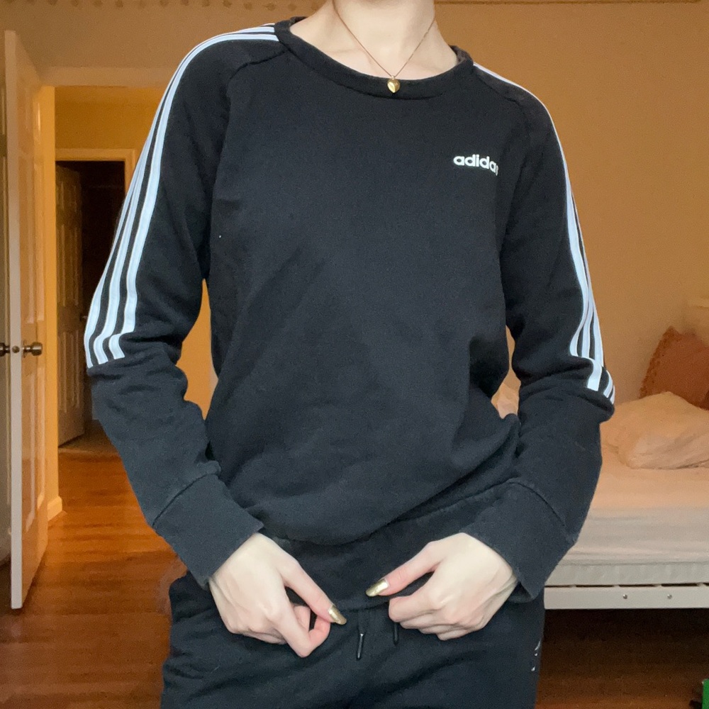 Item: adidas sleeve stripe long sleeve sweatshirt